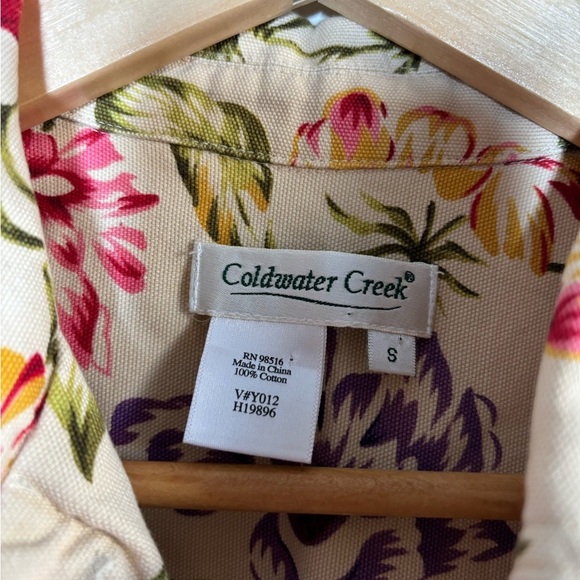 Coldwater Creek Women Button Down Jacket Small Grandma Floral Cottagecore - Picture 5 of 8